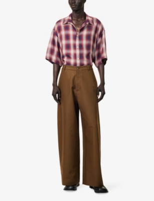 ACNE STUDIOS: Check-Print Short-Sleeves Woven Shirt