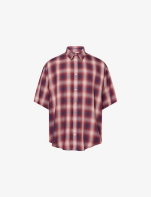 ACNE STUDIOS: Check-Print Short-Sleeves Woven Shirt