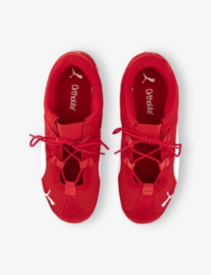 PUMA WOMENS RED SPEEDCAT OG SUEDE LOW-TOP TRAINERS 