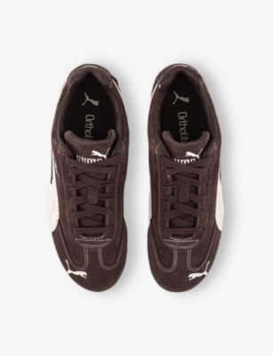 PUMA WOMENS TTF DARK CHOCOLATE FROST SPEEDCAT OG SUEDE LOW-TOP TRAINERS 