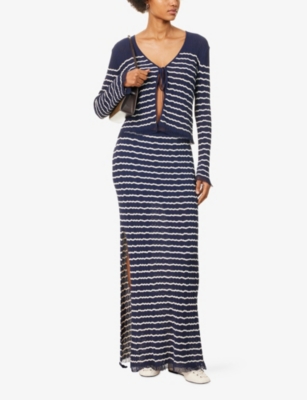 RAG & BONE: Chiara Striped Cotton-Blend Cardigan