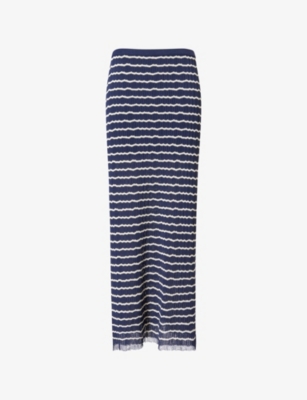 RAG & BONE: Chiara Striped Cotton-Blend Maxi Skirt