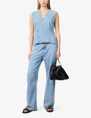 Rag & Bone Womens Tildn Ava Ultra Featherweight Cotton-blend Top
