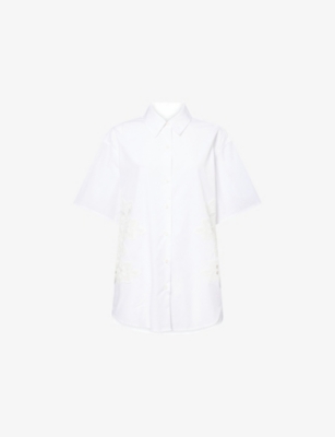 Rag & Bone Womens Wtlce Amy Lace-embroidery Cotton-poplin Shirt In White