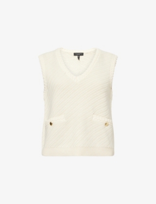 Rag & Bone Womens  Claire V-neck Stretch-cotton Blend Vest