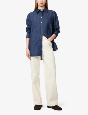 Rag & Bone Womens Ecru The Shea Straight-leg Mid-rirse Jeans