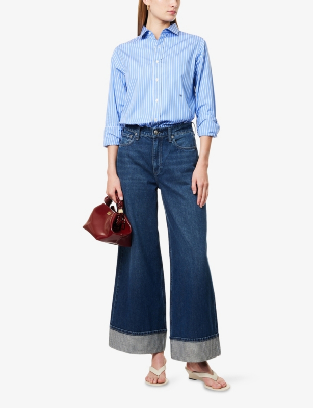 The Sofie Rhinestone-Cuffs Denim Jeans