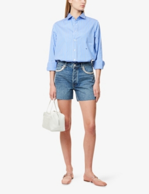 RAG & BONE WOMENS EVERIT JEWEL MID-RISE DENIM SHORTS EVJWL 