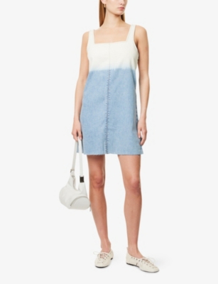Rag & Bone Womens Blchs Jayde Square-neck Denim-blend Mini Dress