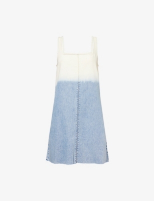 Rag & Bone Womens Blchs Jayde Square-neck Denim-blend Mini Dress