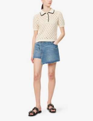 Rag & Bone Womens Amity Belina Raw-hem Denim Skort