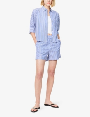 Rag & Bone Womens Nvyst Lucia Stripe-print Cotton Shirt