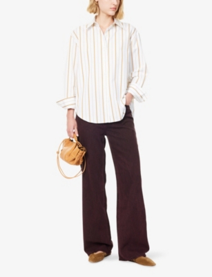 RAG & BONE: Jessica Stripe-Print Cotton Shirt