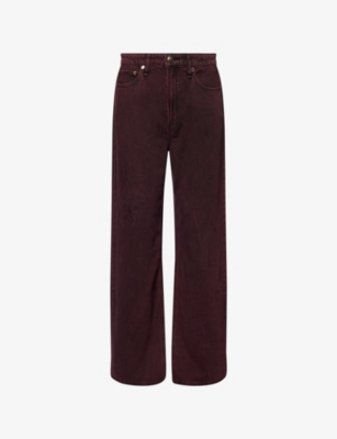 Rag & Bone Charlie High Rise Ankle Barrel Leg Jeans In Burnt Burgundy In Brown