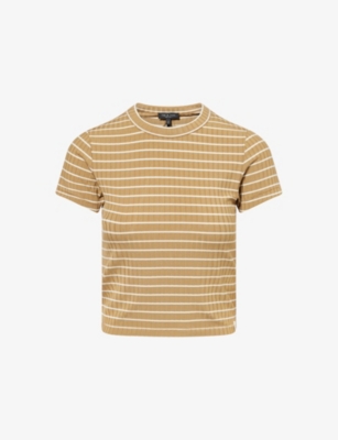 Rag & Bone Womens Khkim Luca Striped Stretch-knit Top Xs