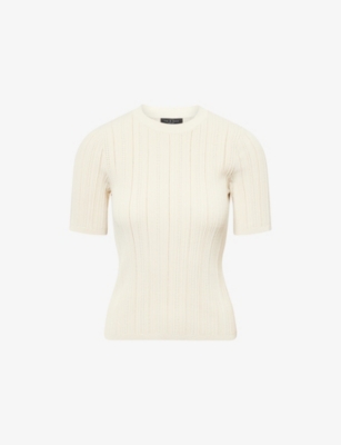 Rag & Bone Womens Ttldv Camryn Slim-fit Ribbed Cotton-blend Knit Top