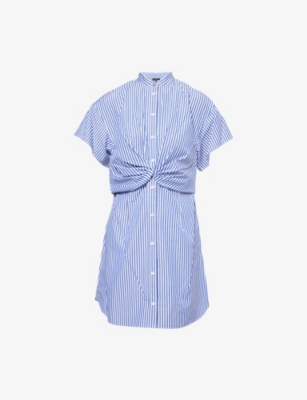 Rag & Bone Womens  Gretchen Stripe-print Cotton Mini Dress