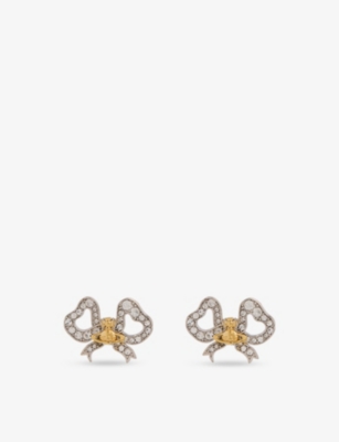 VIVIENNE WESTWOOD JEWELLERY: Rigoberta Platinum-Plated Brass and Crystal Earrings