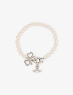 VIVIENNE WESTWOOD JEWELLERY: Rigoberta Silver-Plated Brass And Swarovski Glass Pearl Bracelet