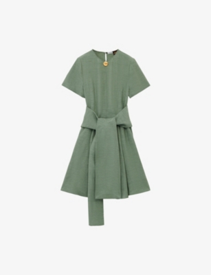 LOEWE: Loewe x Paula’s Ibiza Pebble Short-Sleeve Woven Mini Dress