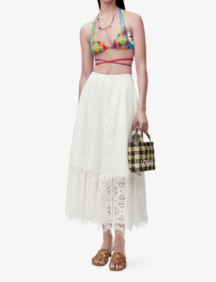 LOEWE: Loewe x Paula's Ibiza Cotton and Silk-Blend Midi Skirt