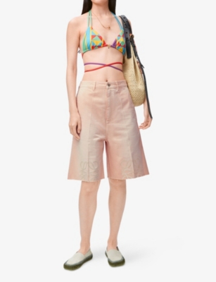 LOEWE: Loewe x Paula’s Ibiza Anagram-Embroidered Relaxed-Fit Low-Rise Denim Shorts