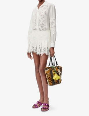 LOEWE: Loewe x Paula's Ibiza Anagram-Embroidered Lace Cotton and Silk-Blend Shirt