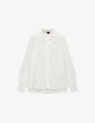 LOEWE: Loewe x Paula's Ibiza Anagram-Embroidered Lace Cotton and Silk-Blend Shirt