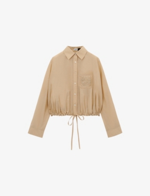LOEWE: Loewe x Paula’s Ibiza Anagram-Patch Drawstring-Waist Cotton-Blend Shirt