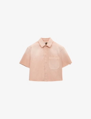 LOEWE: Loewe x Paula’s Ibiza Short-Sleeve Cropped Denim Shirt