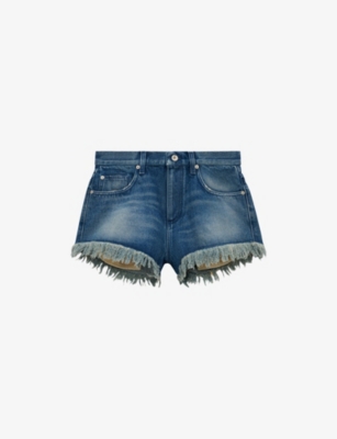 LOEWE: Loewe x Paula's Ibiza Anagram-Embroidered Mid-Rise Denim Shorts