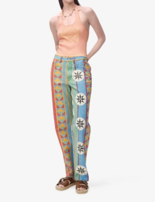 LOEWE: Loewe x Paula’s Ibiza Anagram Halterneck Knitted Top