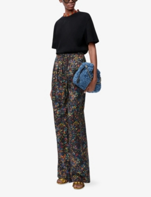 LOEWE: Floral-Crochet Round-Neck Cotton T-Shirt