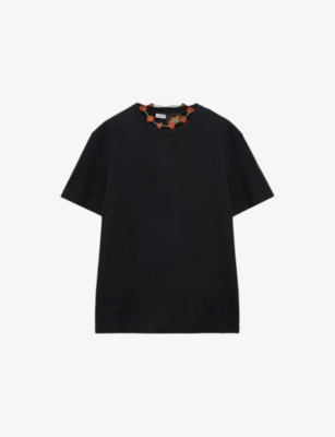 LOEWE: Floral-Crochet Round-Neck Cotton T-Shirt