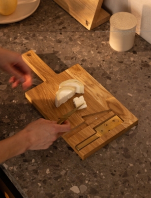 Woodsea Oak Branded Cheese Board With Knives 55cm X 20cm