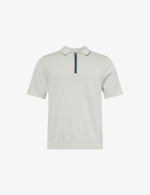 PS BY PAUL SMITH: Signature Stripe Short-Sleeve Cotton Knitted Polo Shirt