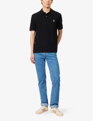 PS BY PAUL SMITH: Zebra-Embroidered Short-Sleeve Cotton Polo Shirt