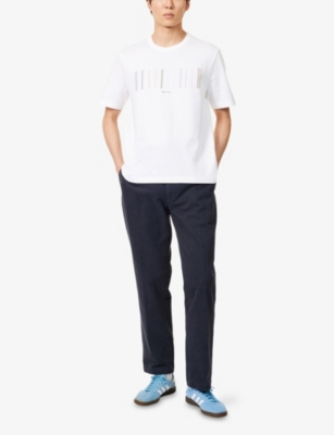 PS BY PAUL SMITH: Casual-Fit Stripe-Embroidery Cotton-Jersey T-Shirt