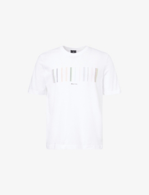 PS BY PAUL SMITH: Casual-Fit Stripe-Embroidery Cotton-Jersey T-Shirt