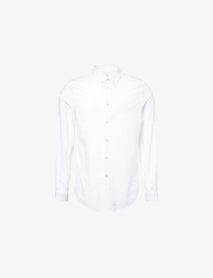 Ps By Paul Smith Mens  Buttoned-collar Tailored Fit Cotton Shirt