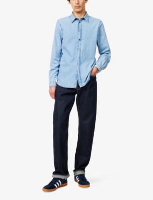 PS BY PAUL SMITH: Mid-Wash Tailored-Fit Denim Shirt