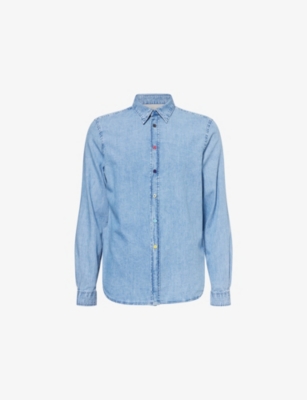 PS BY PAUL SMITH: Mid-Wash Tailored-Fit Denim Shirt