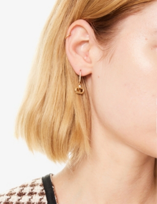Valentino Womens Oro/crystal Ovalette Crystal-embellished Brass Drop Earrings In Gold