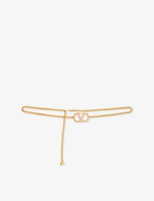 VALENTINO GARAVANI: VLogo Signature Metal Chain Belt