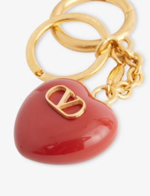 VALENTINO GARAVANI: Coeur Royal Metal And Enamel Key Ring