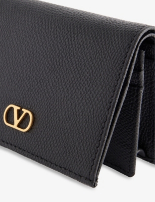 Valentino Womens Vlogo Signature Leather Wallet Nero