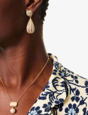 VALENTINO GARAVANI: Poetique Des Gouttes Metal And Swarovski® Crystal Earrings