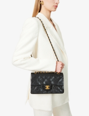 RESELFRIDGES: Pre-Loved Chanel Small Classic Double-Flap Leather Shoulder Bag