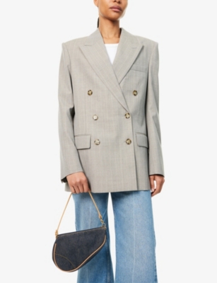RESELFRIDGES: Pre-Loved Dior Saddle Denim Shoulder Bag
