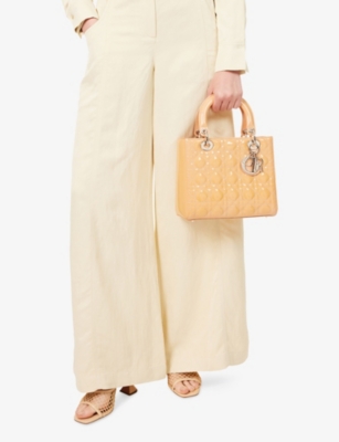 RESELFRIDGES: Pre-Loved Dior Medium Patent Cannage Lady Dior Leather Handbag